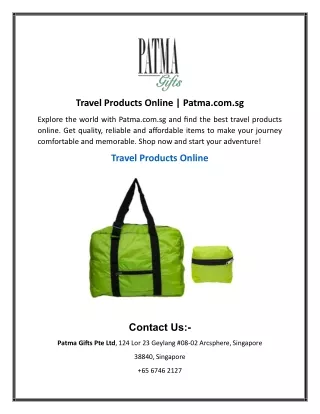 Travel Products Online - Patma.com.sg