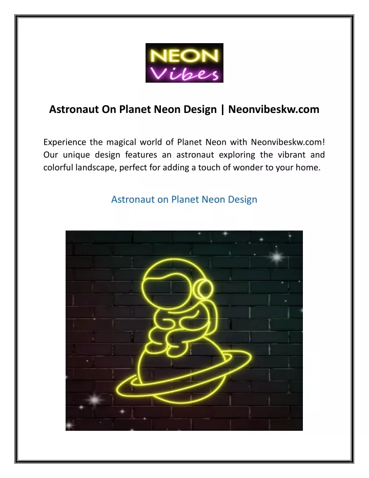 astronaut on planet neon design neonvibeskw com