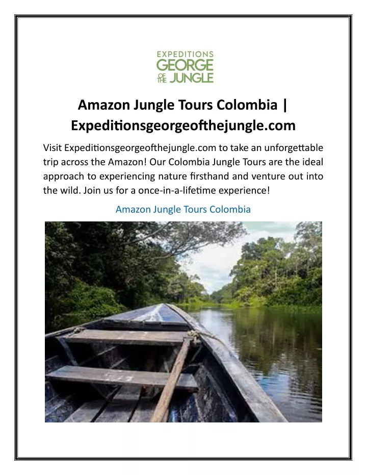 amazon jungle tours colombia