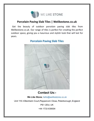 Porcelain Paving Slab Tiles  Welikestone.co.uk