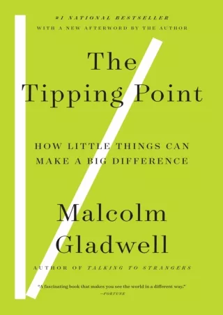 READ [PDF] The Tipping Point: How Little Things Can Make a Big Difference