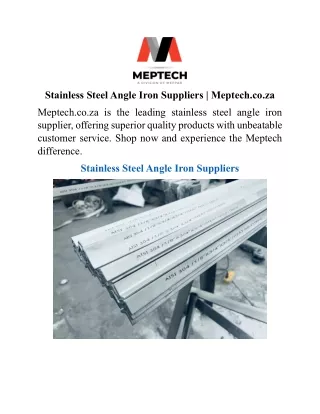 Stainless Steel Angle Iron Suppliers  Meptech.co.za