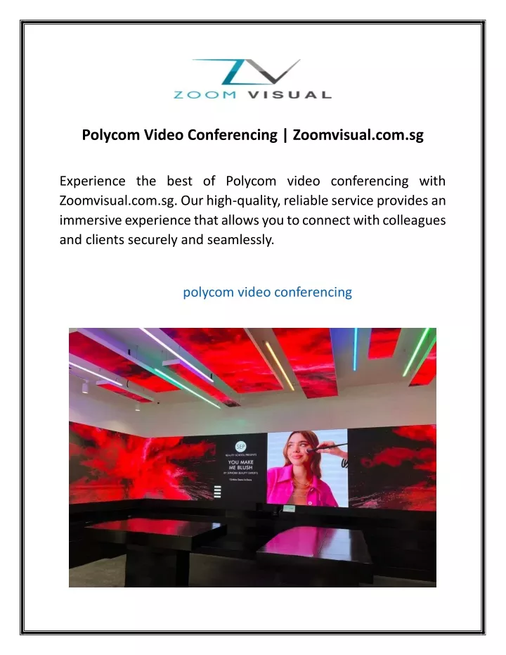 polycom video conferencing zoomvisual com sg