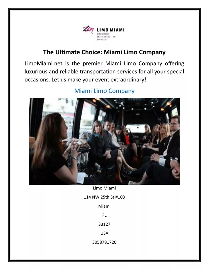 the ultimate choice miami limo company