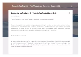 Residential roofing Caldwell - Tectonic Roofing LLC Caldwell, ID