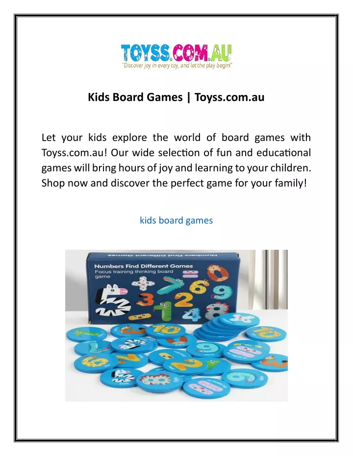 kids board games toyss com au