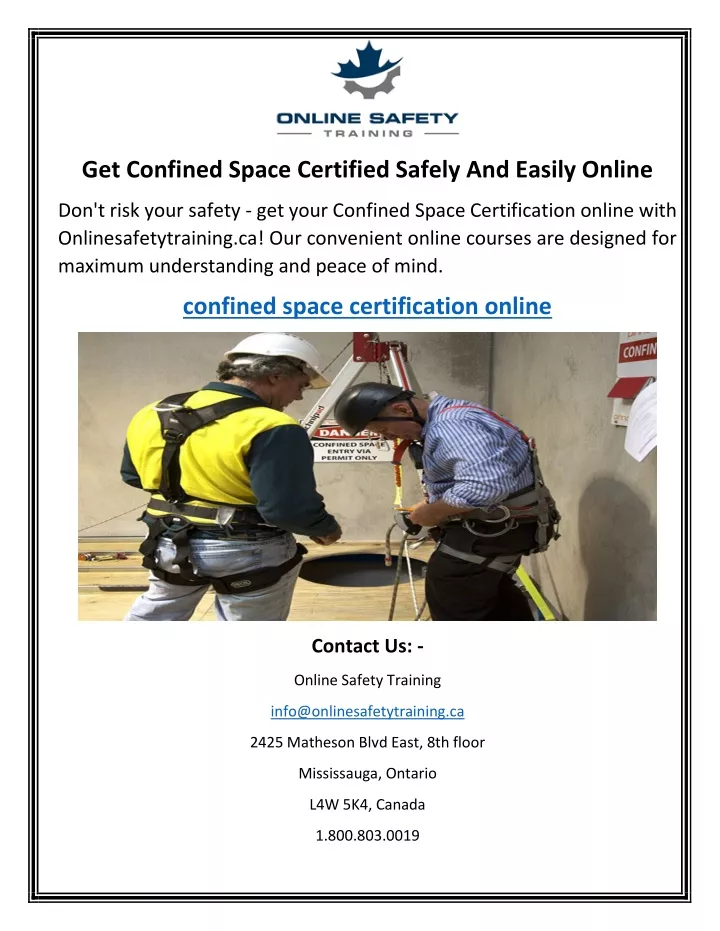 get confined space certified safely and easily