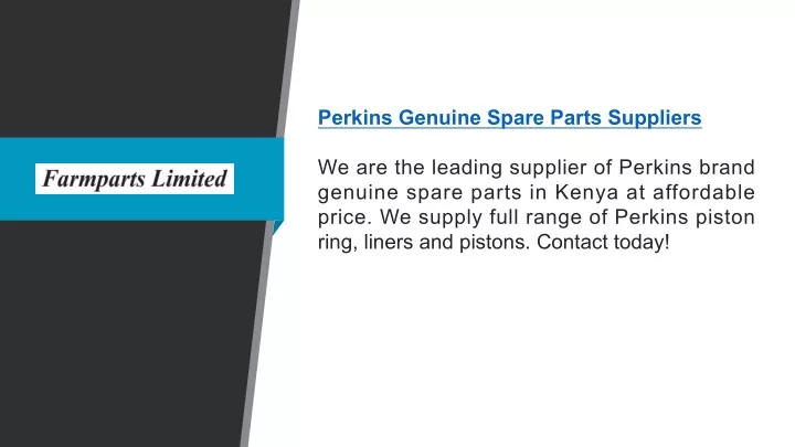 perkins genuine spare parts suppliers