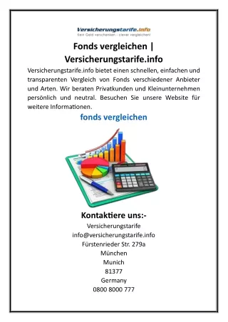 Fonds vergleichen  Versicherungstarife.info