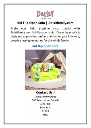Kid Flip Open Sofa  Delsitfamily.com