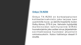 Onkyo tx-rz50 ideaali.fi