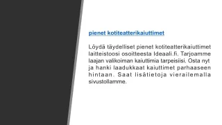 Pienet kotiteatterikaiuttimet Ideaali.fi