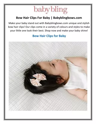 Bow Hair Clips For Baby