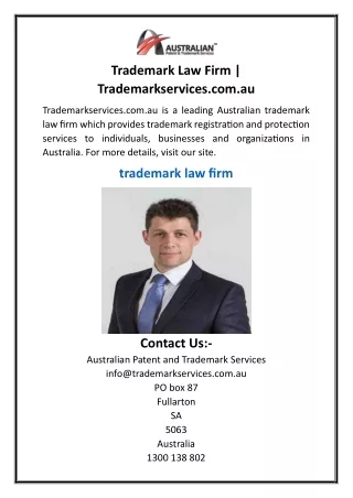 Trademark Law Firm  Trademarkservices.com.au