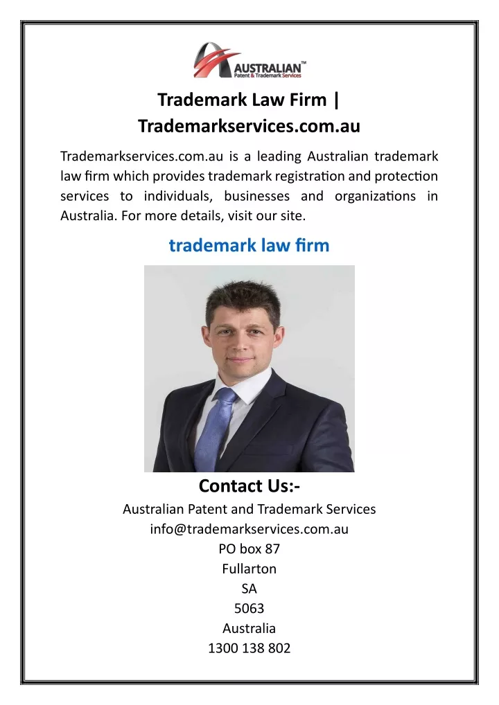 trademark law firm trademarkservices com au