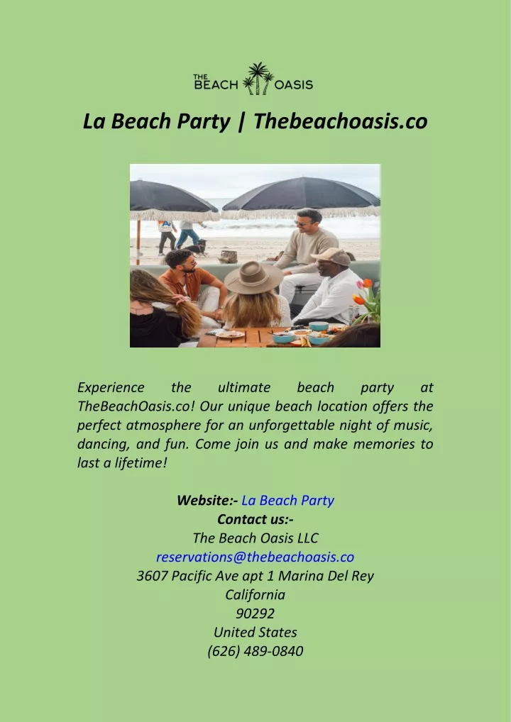 la beach party thebeachoasis co