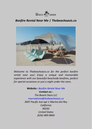 Bonfire Rental Near Me  Thebeachoasis.co