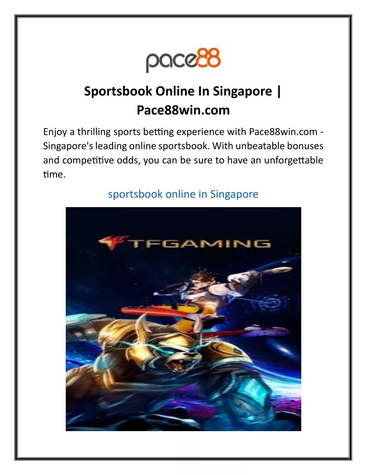 sportsbook online in singapore pace88win com