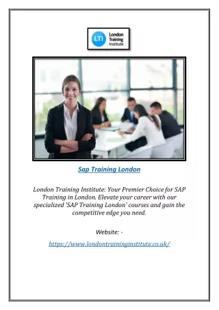 Sap Training London | London Training Institute