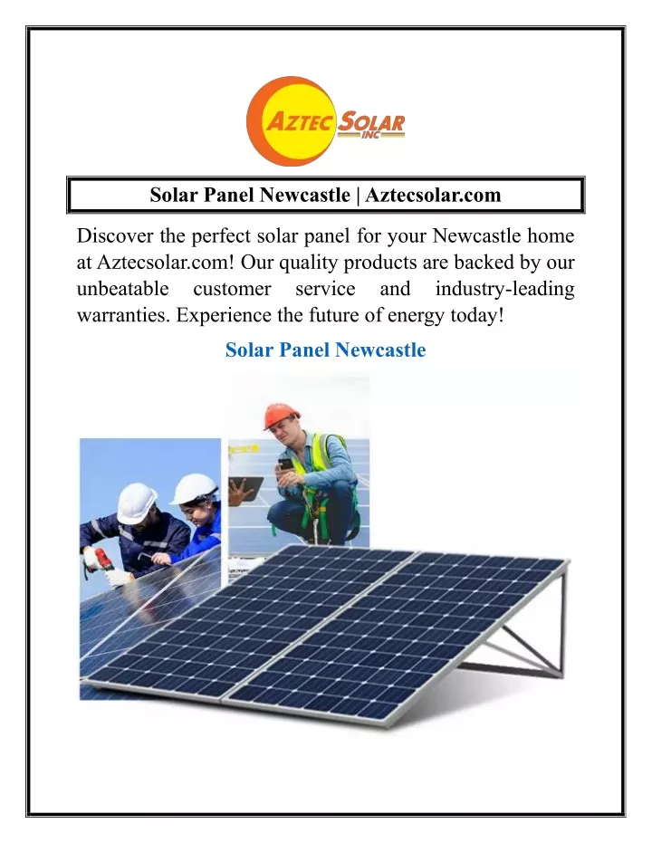 solar panel newcastle aztecsolar com