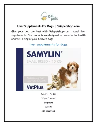 Liver Supplements For Dogs  Gaiapetshop.com