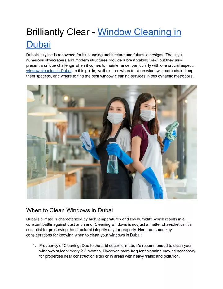 brilliantly clear window cleaning in dubai