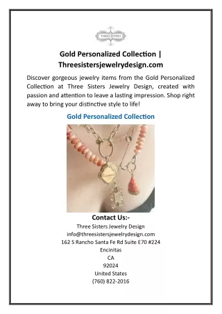 Gold Personalized Collection  Threesistersjewelrydesign.com
