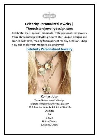 Celebrity Personalized Jewelry  Threesistersjewelrydesign.com