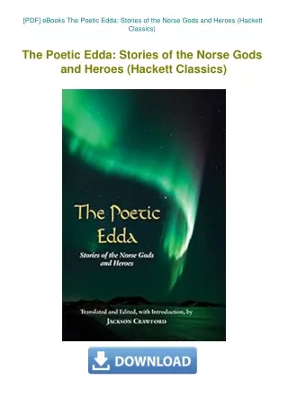 [PDF] eBooks The Poetic Edda Stories of the Norse Gods and Heroes (Hackett Classics)