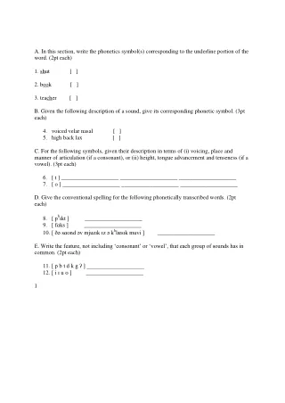 Exercises phonetic transcrition