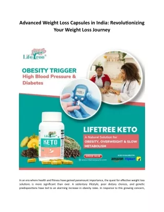 Advanced Weight Loss Capsules in India Revolutionizing Your Weight Loss Journey