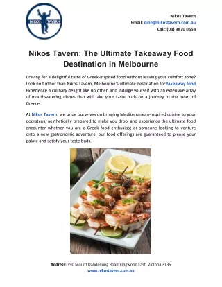 Nikos Tavern_ The Ultimate Takeaway Food Destination in Melbourne