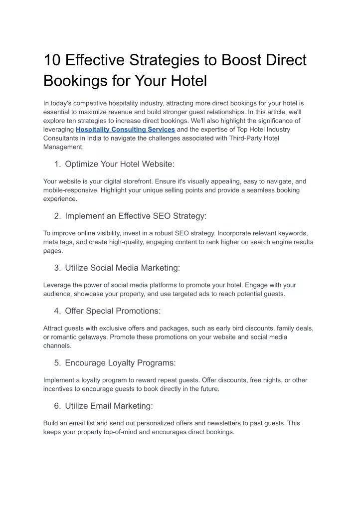 10 effective strategies to boost direct bookings