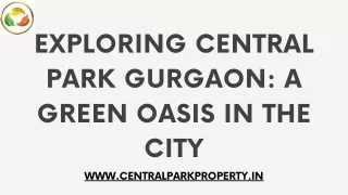 Exploring Central Park Gurgaon A Green Oasis in the City