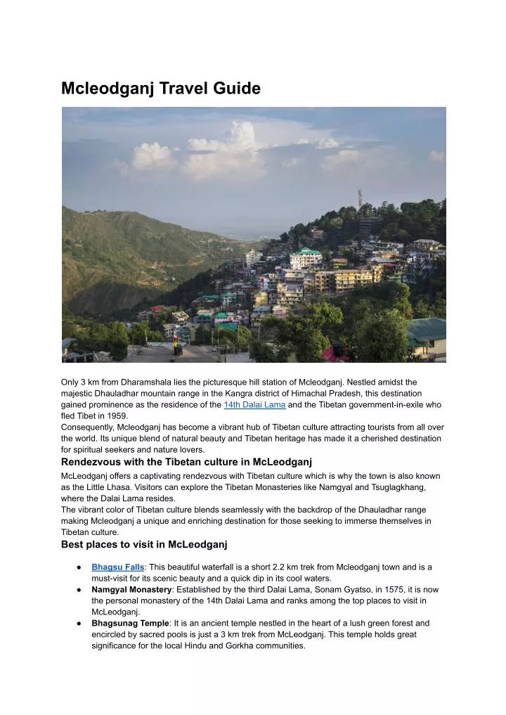 mcleodganj travel guide