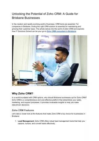 unlocking the potential of zoho crm a guide