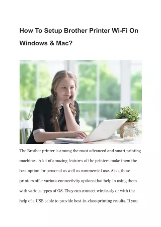 How To Setup Brother Printer Wi-Fi On Windows & Mac