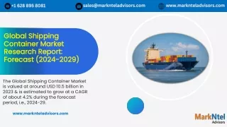 Shipping Container Market Research Report: Forecast (2024-2029)