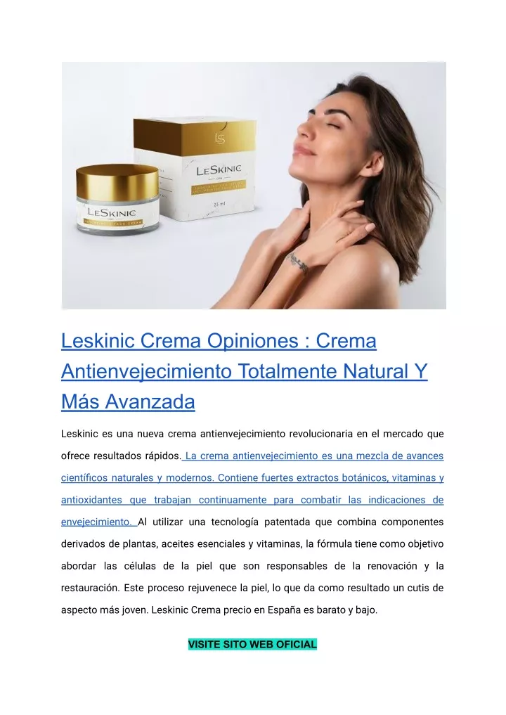 leskinic crema opiniones crema antienvejecimiento