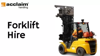 Efficient Forklift Hire Solutions - Acclaim Handling