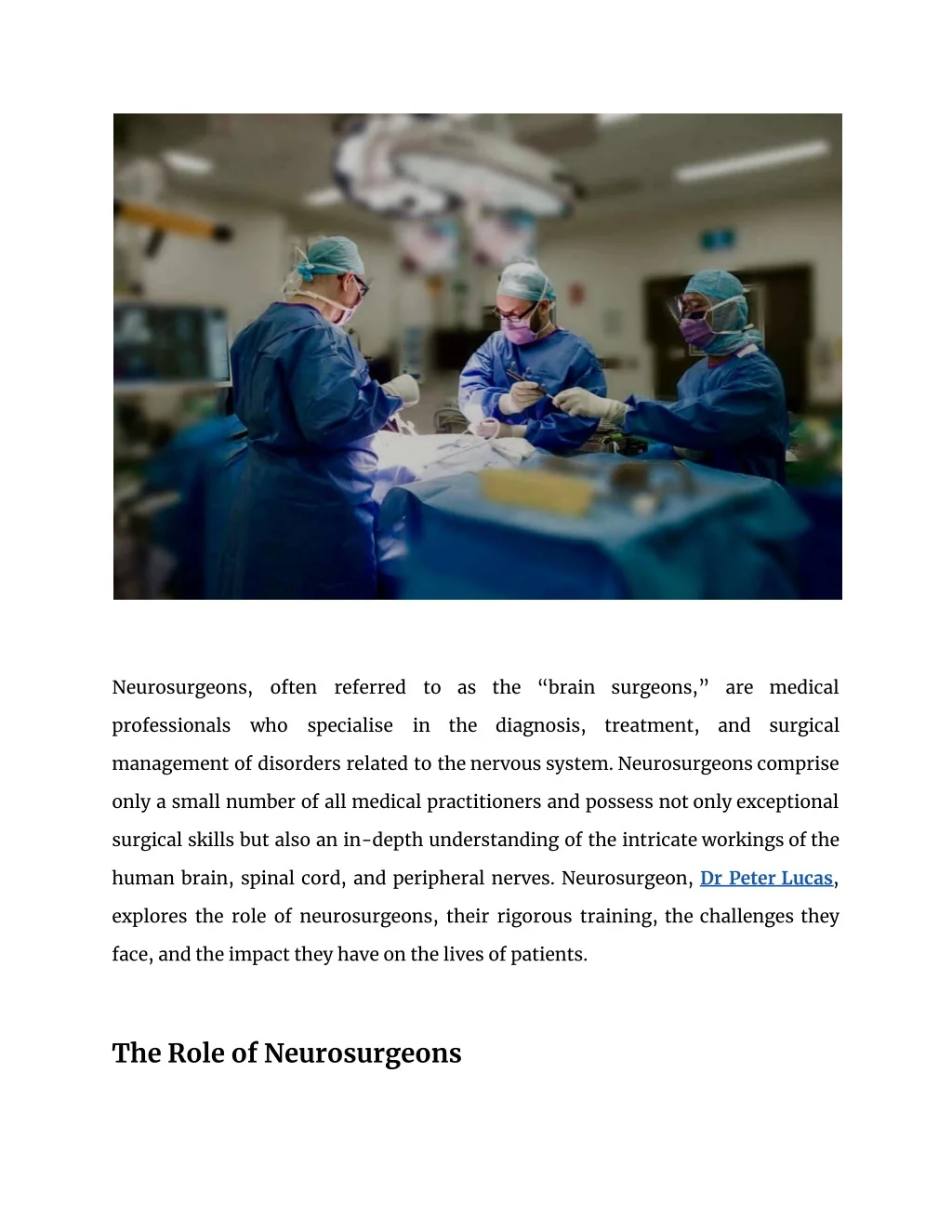 Neurosurgeon Math PPT - Dr Peter Lucas| Neurosurgeons_ The Masters of Brain and Nervous ...
