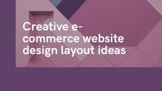 Creative e-commerce website design layout ideas