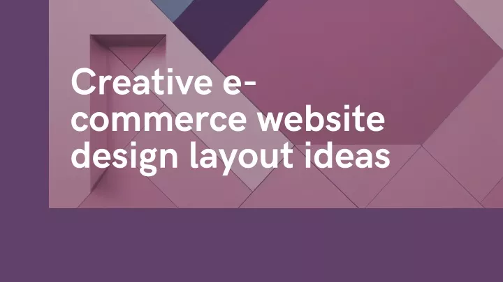 creative e commerce website design layout ideas