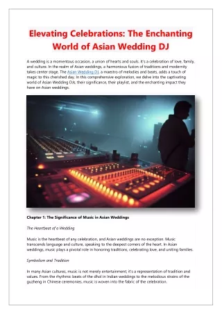 The Enchanting World of Asian Wedding DJ