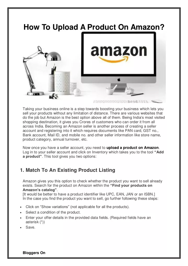 how to upload a product on amazon