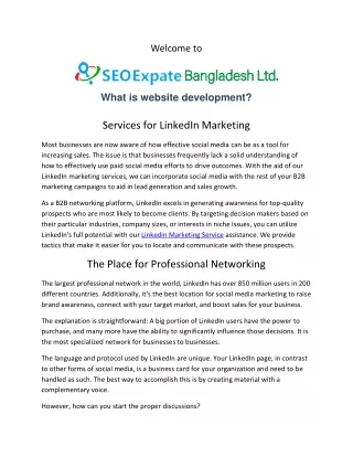 Linkedin Marketing Service  SEO Expert Bangladesh LTD