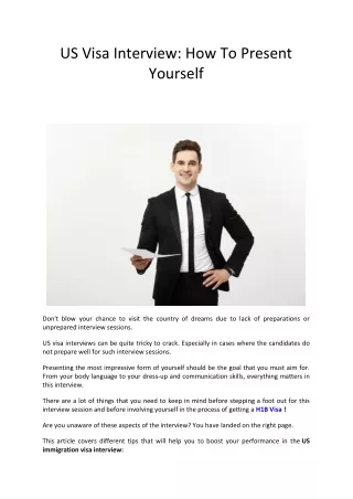 us visa interview how to present yourself