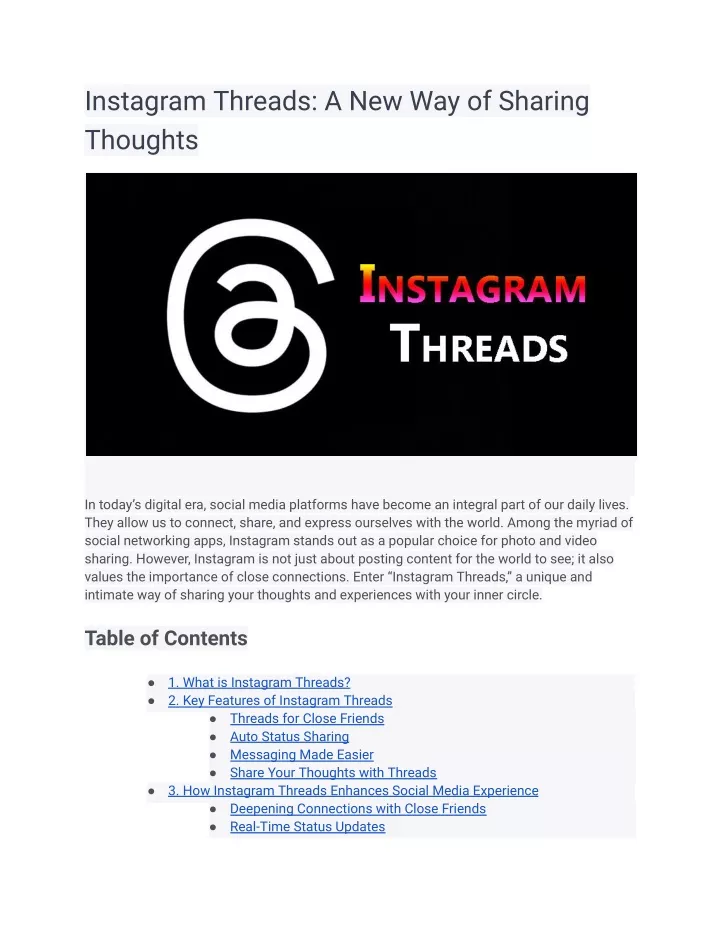 instagram threads a new way of sharing thoughts