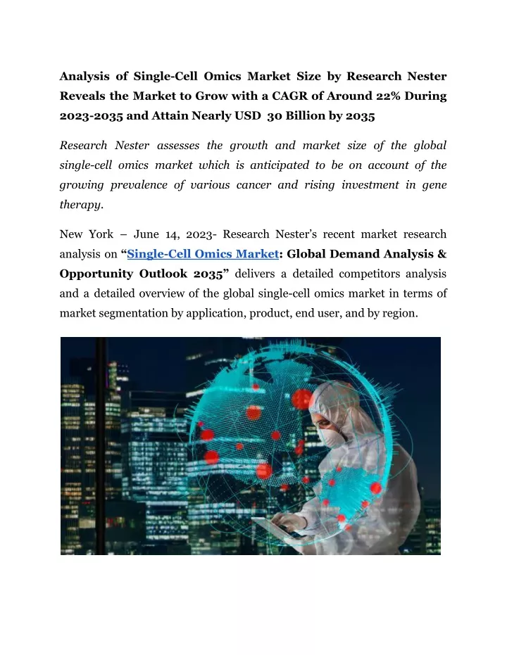 analysis of single cell omics market size