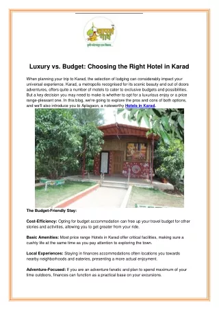 Luxury vs Budget Choosing the Right Hotel in Karad